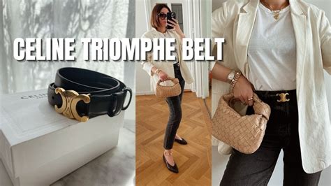 celine triomphe belt size comparison.